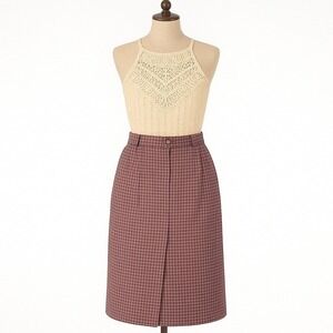 Karen Scott Plaid Midi Classic‎ Office Workwear Fall Retro Skirt Womens 12